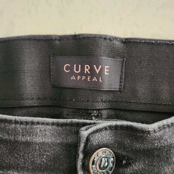 Curve Appeal High Rise Jeans Black Denim Stretch Womens Size 8/29 EUC - Picture 7 of 10